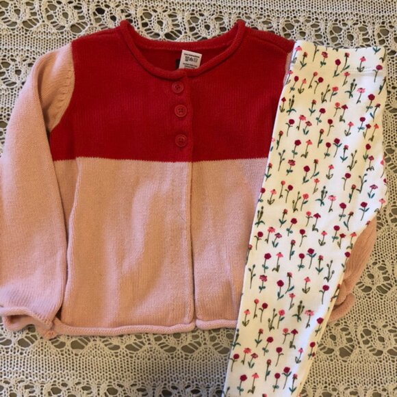 Tea Collection Pink & Red Sweater Size 12-18 Months - Picture 6 of 6